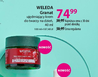 Krem do twarzy granat ujędrniający Weleda promocja