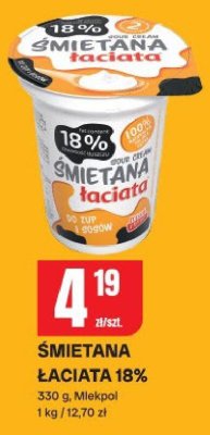 Śmietana Łaciata 18% 330 g, Mlekpol promocja w Chorten