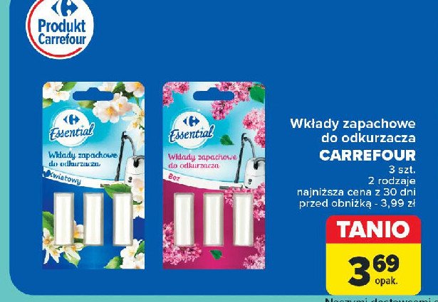 Wkłady zapachowe do odkurzacza bez Carrefour essential promocja w Carrefour Market