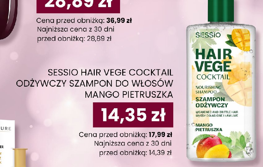 Szampon do włosów cocktail SESSIO HAIR VEGE promocja w Dino