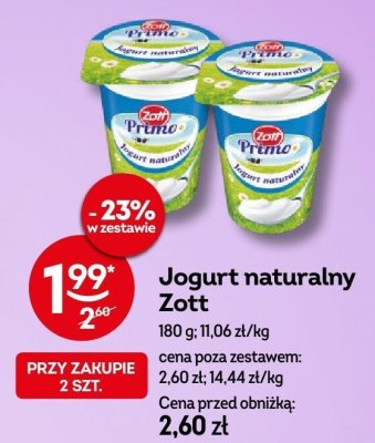 Jogurt naturalny Zott Primo promocja w Żabka