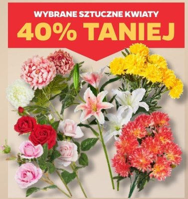 Wybrane kwiaty sztuczne -40% promocja w Netto