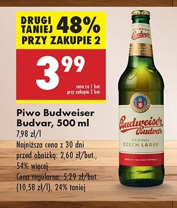 Piwo b: original Budweiser budvar promocja w Biedronka
