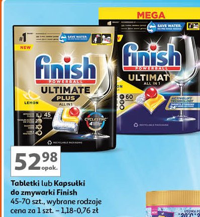 Kapsułki do zmywarki Finish ultimate plus promocja w Auchan