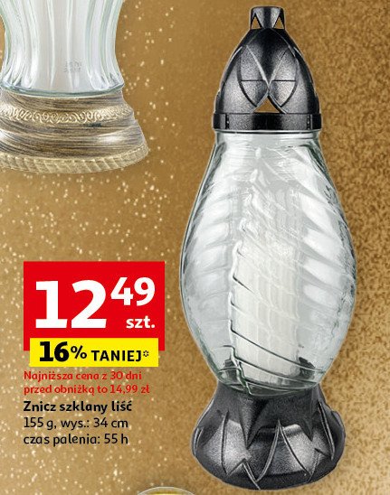 Znicz szklany liść promocja