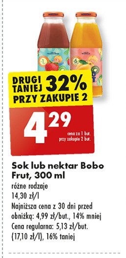 Sok brzoskwinia-mango Bobo frut promocja