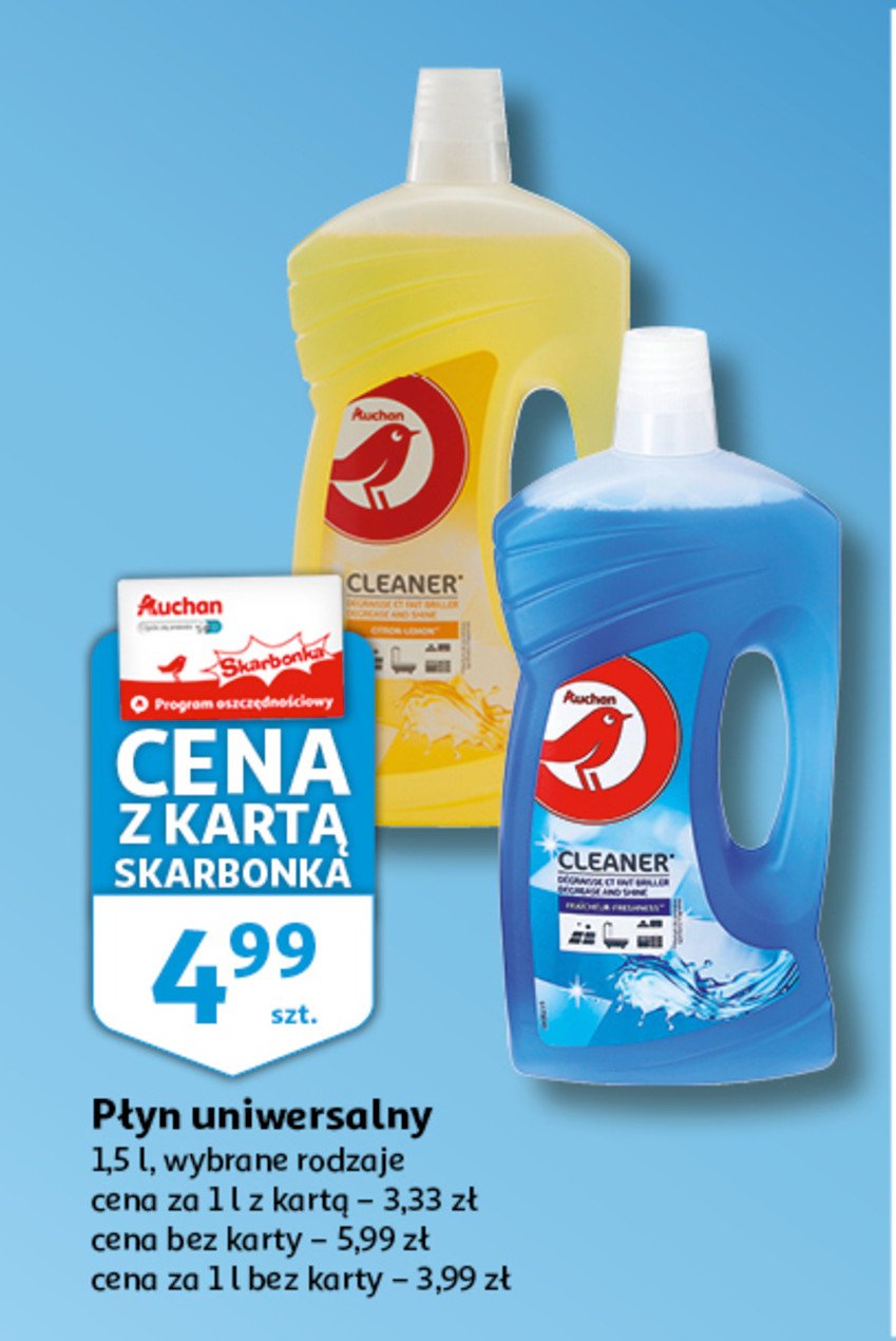 Płyn uniwersalny niebieski Auchan promocja