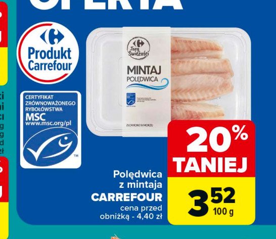 Mintaj polędwica Carrefour targ świeżości promocja