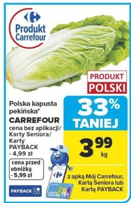 Kapusta pekińska polska Carrefour promocja w Carrefour