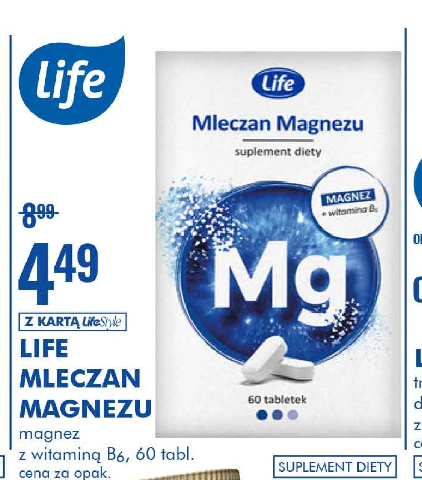Mleczan magnezu + witamina b6 Life (super-pharm) promocja