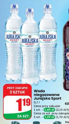 Woda niegazowana Jurajska Sport promocja w Dino