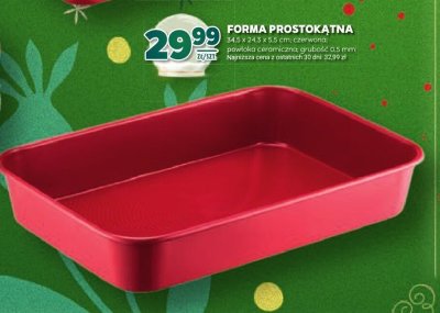 Forma prostokątna 34,6 x 24,3 x 6,5 cm czerwona powłoka ceramiczna grubość 0,5 mm promocja w Stokrotka