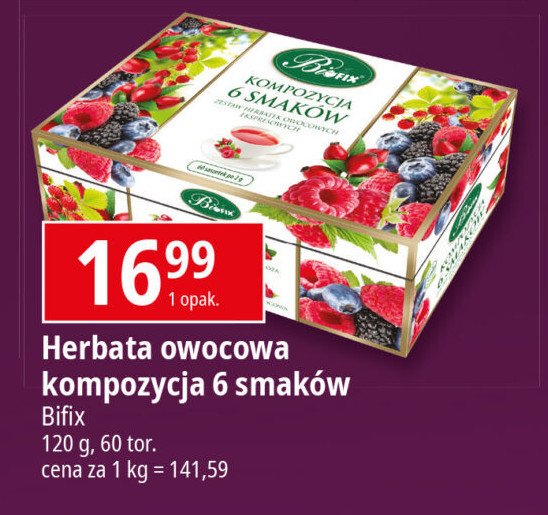 Kompozycja 6 smaków herbatka owocowa Bifix kompozycja promocja