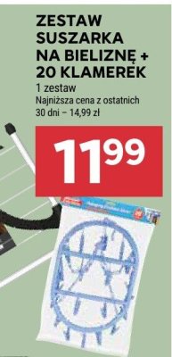 ZESTAW SUSZARKA NA BIELIZNĘ + 20 KLAMEREK promocja w Stokrotka