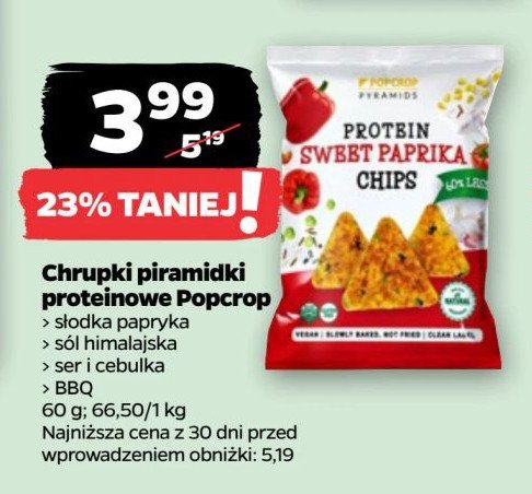 Piramidki proteinowe pomidor i bazylia Popcrop promocja w Netto