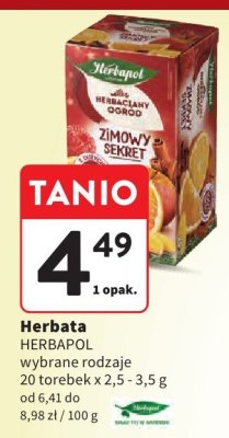 Herbata HERBAPOL wybrane rodzaje, 20 torebek x 2,5 - 3,5 g, od 6,41 do 8,98 zł / 100 g promocja w Intermarche