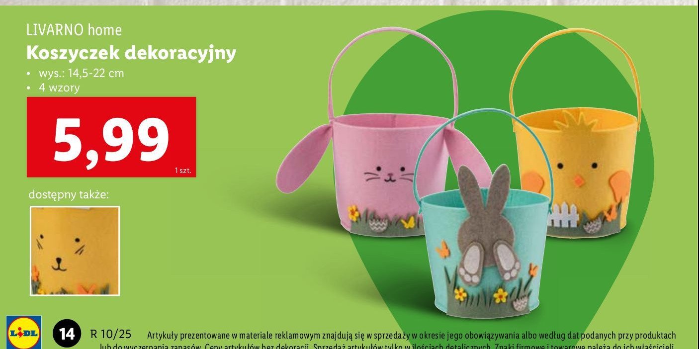 Koszyczek dekoracyjny z filcu LIVARNO HOME promocja w Lidl