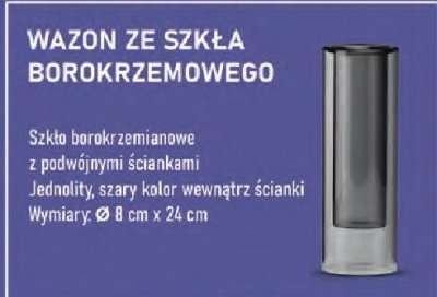 Wazon ze szkła borokrzemowego promocja w Stokrotka
