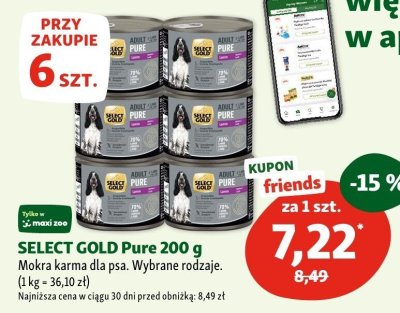 Karma SELECT GOLD Pure 200 g promocja w MAXI ZOO
