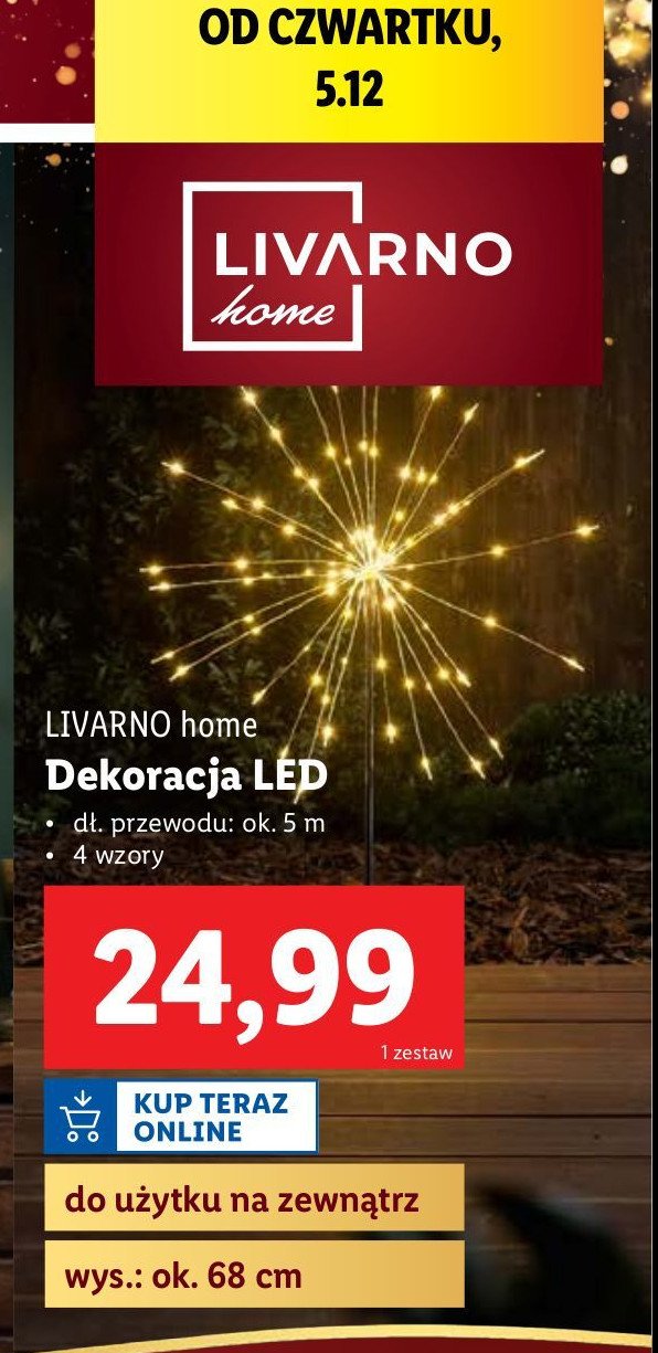 Dekoracja led 68 cm LIVARNO HOME promocja