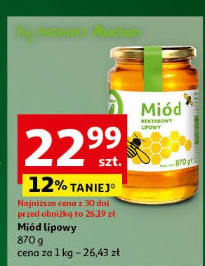 Miód lipowy Auchan promocja w Auchan