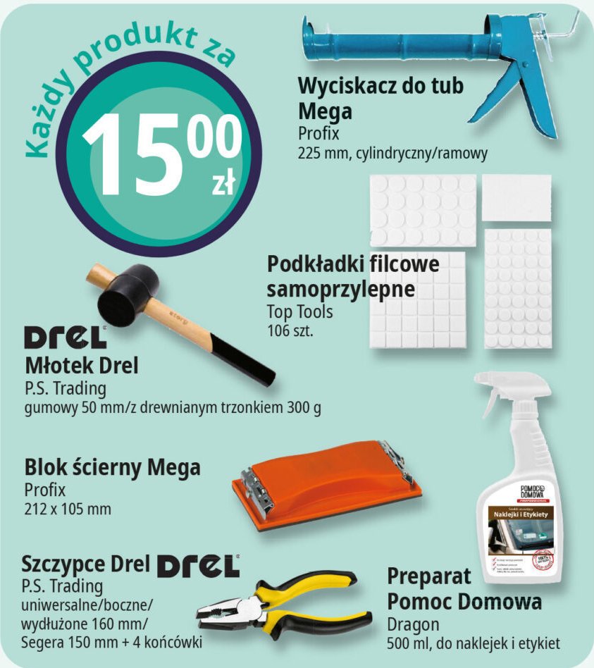 Podkładki filcowe białe Top tools promocja