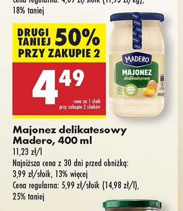 Majonez delikatesowy Madero promocja w Biedronka