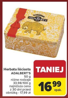 Herbata liściasta ADALBERT'S 50 g promocja w Carrefour