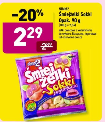 Żelki kwaśne Nimm2 śmiejżelki sokki promocja