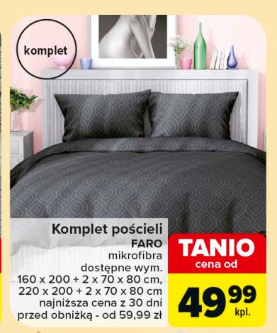 Komplet pościeli mikrofibra 220 x 200 + 2 x 70 x 80 cm Faro promocja