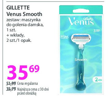 Maszynka do golenia + 2 wkłady Gillette venus smooth promocja