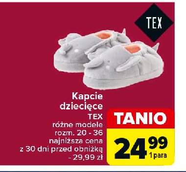 Kapcie dziecięce Tex promocja