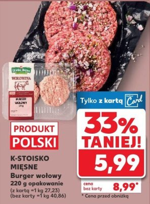 Burger wołowy różne rodzaje Kaufland promocja w Kaufland