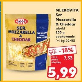 Ser wiórki mozzarella & cheddar Mlekovita promocja