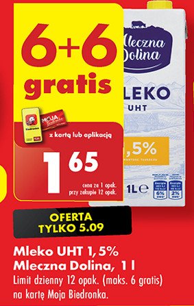 Mleko prawdziwe 1.5% Mleczna dolina promocja