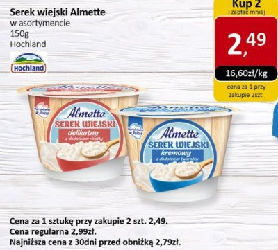 Serek wiejski Almette w asortymencie 150g promocja w Market Point