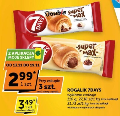 Rogalik 7Days wybrane rodzaje promocja w Euro Sklep