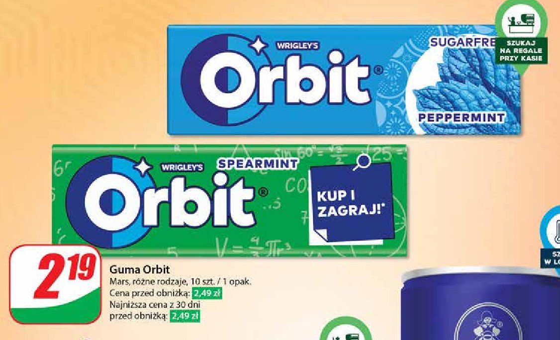 Guma do żucia peppermint drażetki Orbit promocja