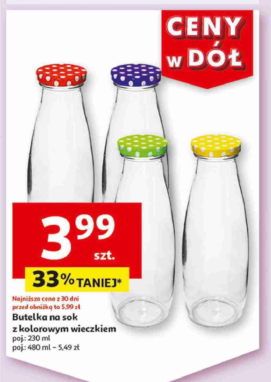 Butelka 480 ml z kolorowym wieczkiem promocja