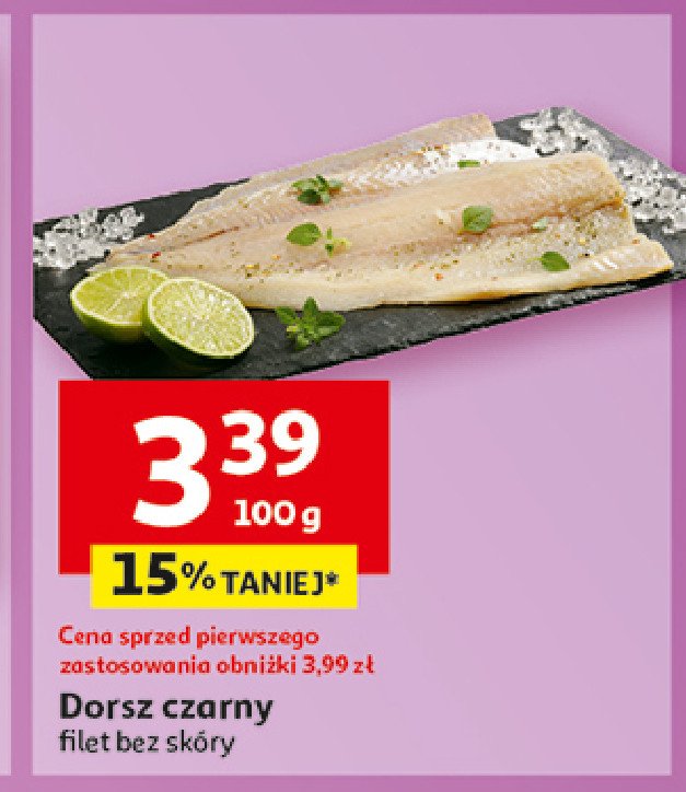 Dorsz czarny filet bez skóry promocja w Auchan