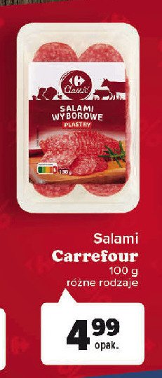 Salami wyborowe plastry Carrefour classic promocja