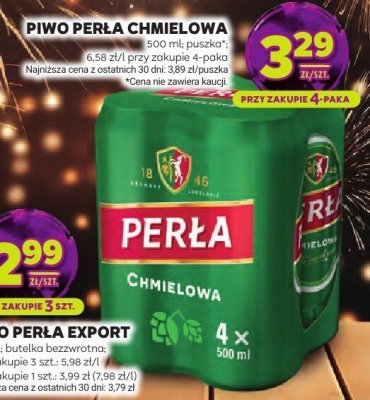Piwo Perła Chmielowa 500 ml puszka 4-pak promocja w Stokrotka
