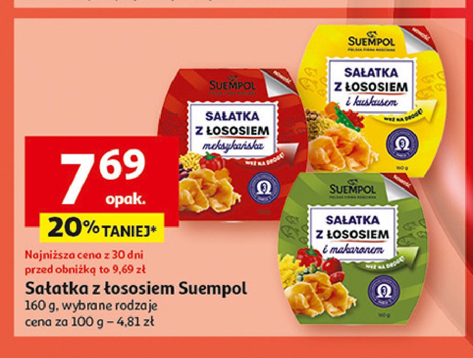 Sałatka z łososiem i kukurydzą Suempol promocja w Auchan