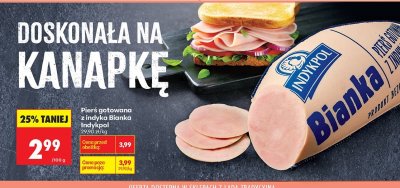 Pierś gotowana z indyka Bianka Indykpol promocja w Biedronka