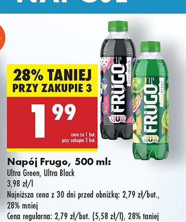 Napój czarny Frugo promocja w Biedronka