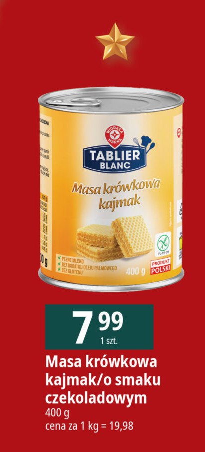 Masa krówkowa czekoladowa Wiodąca marka tablier blanc promocja