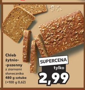 Chleb żytnio-pszenny z ziarnami słonecznika promocja