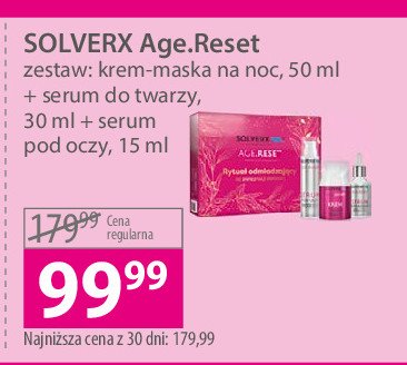 Zestaw w pudełku: krem-maska na noc 50 ml + serum do twarzy 30 cm + serum pod oczy 15 ml Solverx age perfect promocja