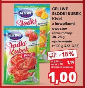 Kisiel pomarańczowo - ananasowy Gellwe słodki kubek promocja w Kaufland