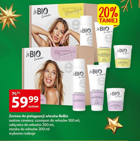 Zestaw w pudełku do włosów suchych szampon do włosów 300 ml + odżywka do włosów 200 ml + maska do włosów 200 ml BE BIO ZESTAWY promocja